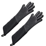 Extra Long Silicone Oven Mitts with Quilted Liner
