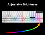 White Gaming Keyboard With Adjustable Brightness - Hot Deal Galaxy
