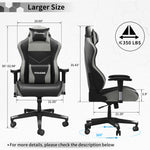 Black & Gray Gaming Chairs Dimensions - Hot Deal Galaxy