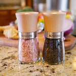 Wood Salt and Pepper Grinder Set - with Adjustable Coarseness