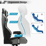 Black & Gray Gaming Chairs Ergonomic Design - Hot Deal Galaxy